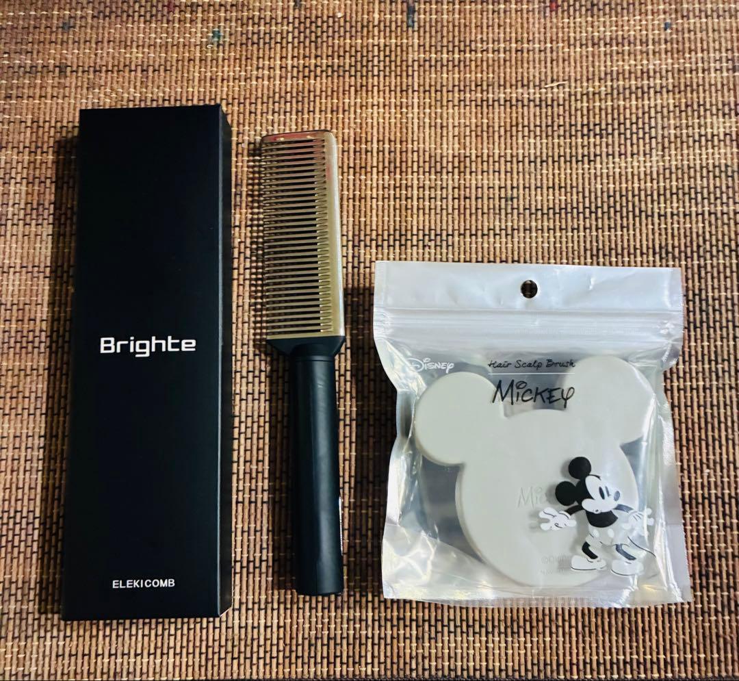新品 Bright 限定ミッキーデザイン エレキコーム ヘアスカルプブラシ