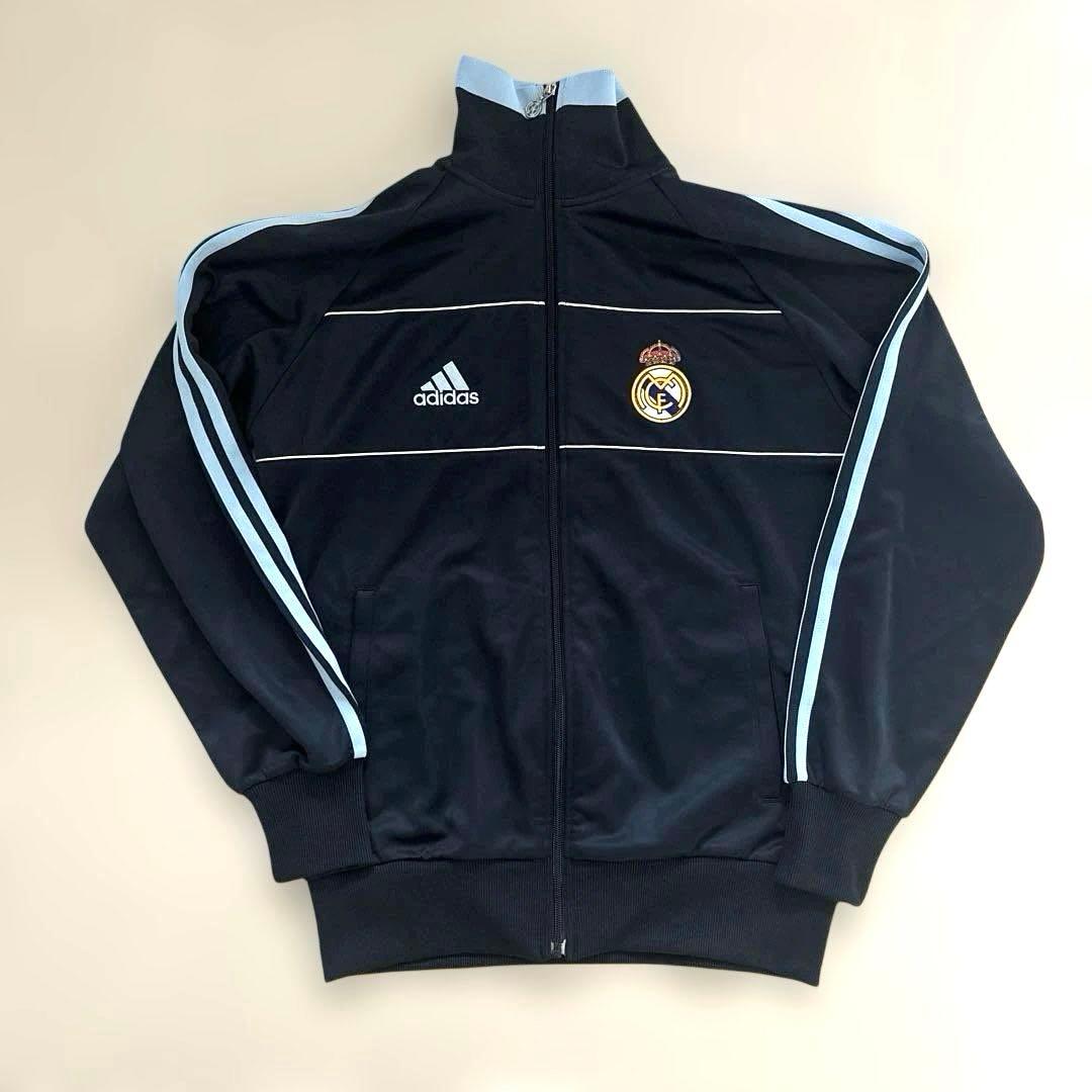 美品 00s adidas レアルマドリード トラックジャケット 刺繍ロゴ L