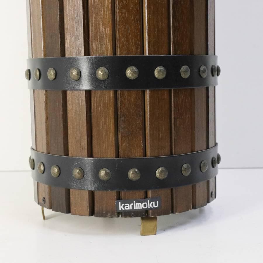 カリモク家具 樽型 傘立て アンブレラスタンド 木製 オールドカリモク