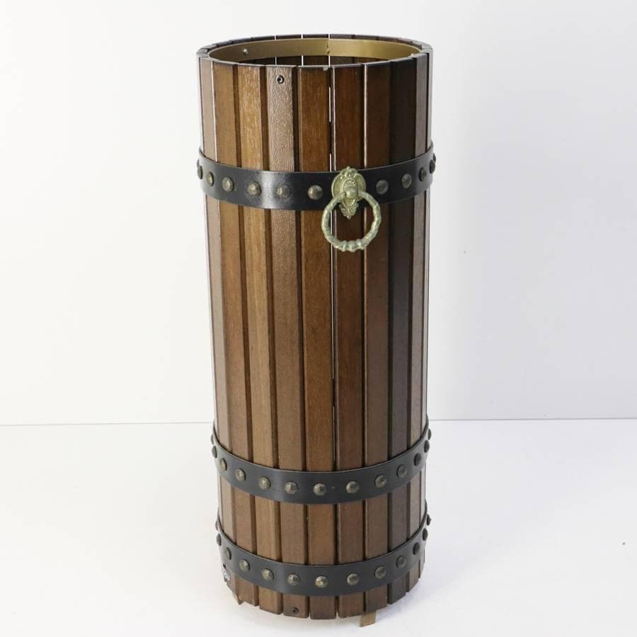 カリモク家具 樽型 傘立て アンブレラスタンド 木製 オールドカリモク