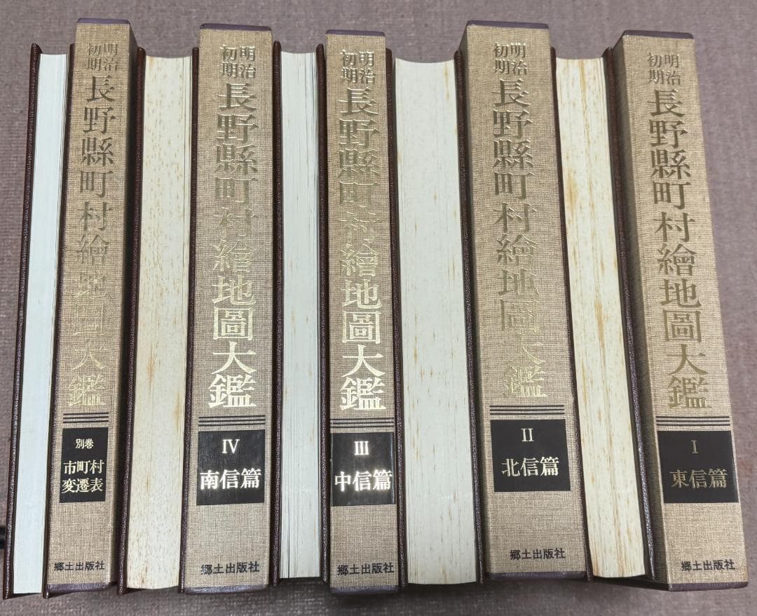 明治初期 長野県町村絵地図大鑑 全5巻 (全4巻+別巻) 滝沢主税 郷土出版