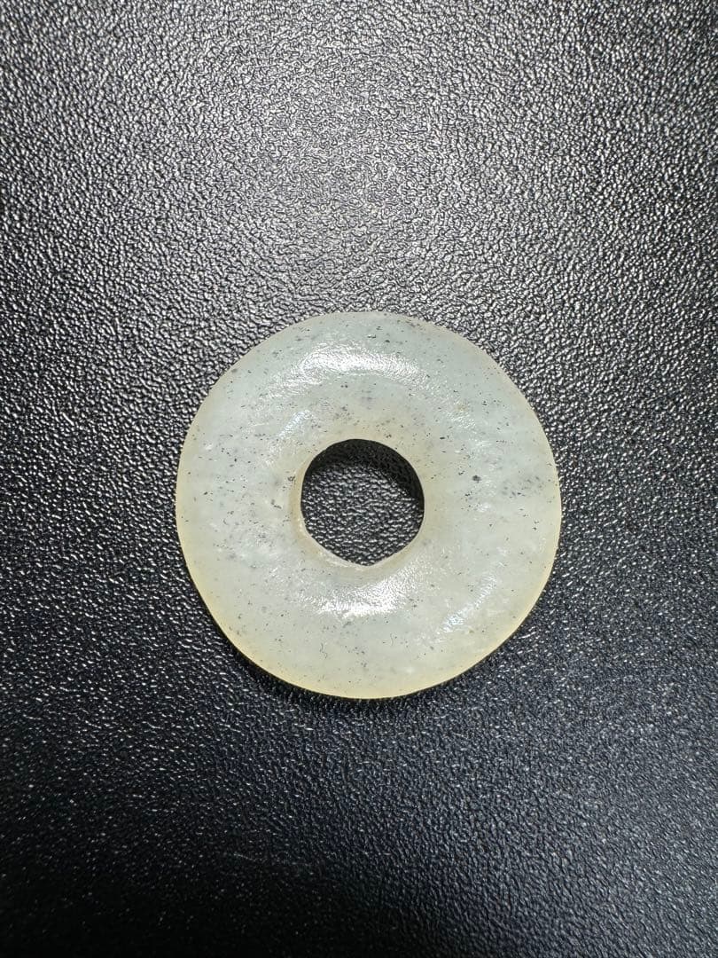 戦国時代 古銭型 和田玉 玉璧 玉環 潤美品 古玉 中国古美術 旧家蔵出し