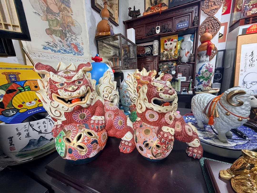 陶器 獅子像 置物 伝統工芸品 九谷焼 - メルカリ