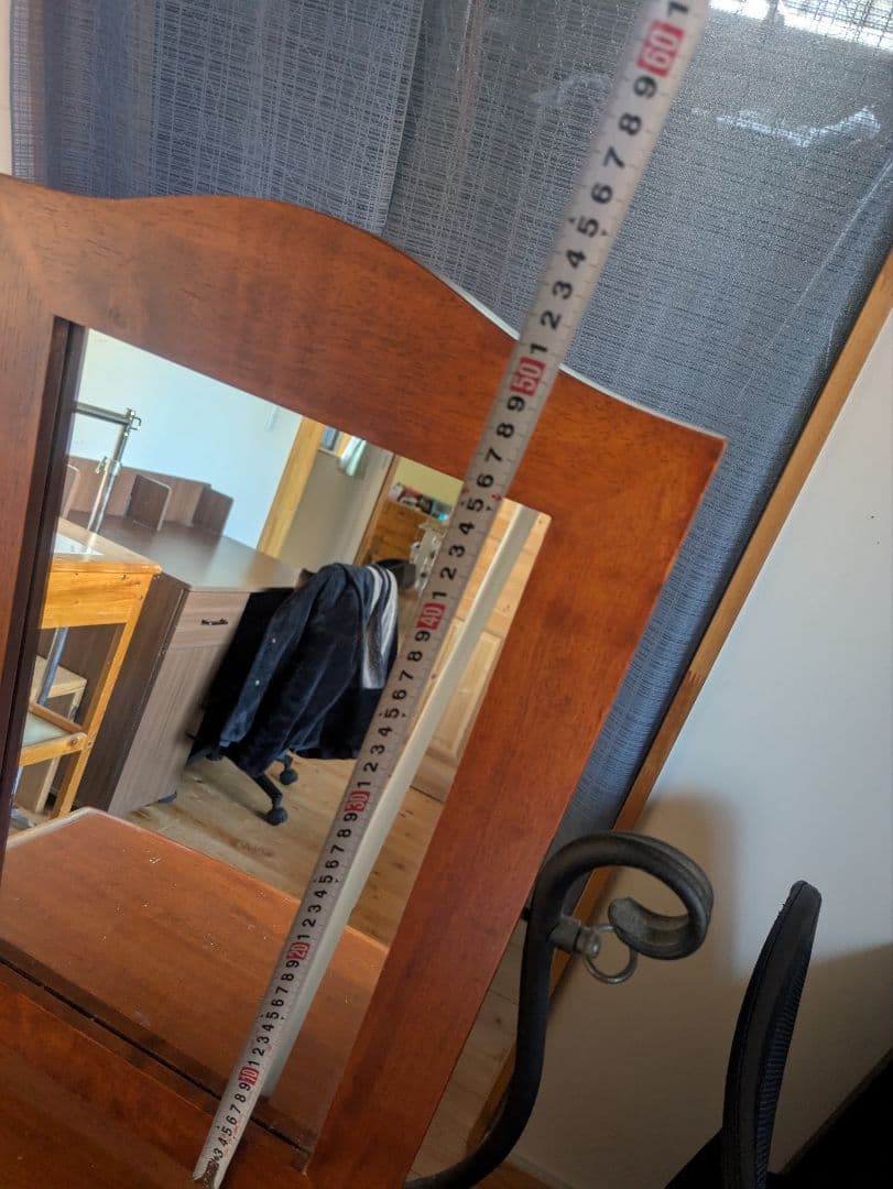 引取り限定】木製アイアン脚ドレッサー・鏡台と椅子 - メルカリ