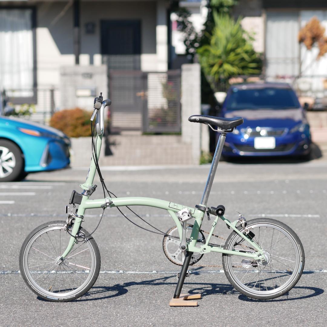 英国製　ブロンプトン　セージグリーン　廃盤色　　M3L　外装変速カスタム対応 ブロンプトンとスイーツ: サイクルハウスしぶや スタッフブログ