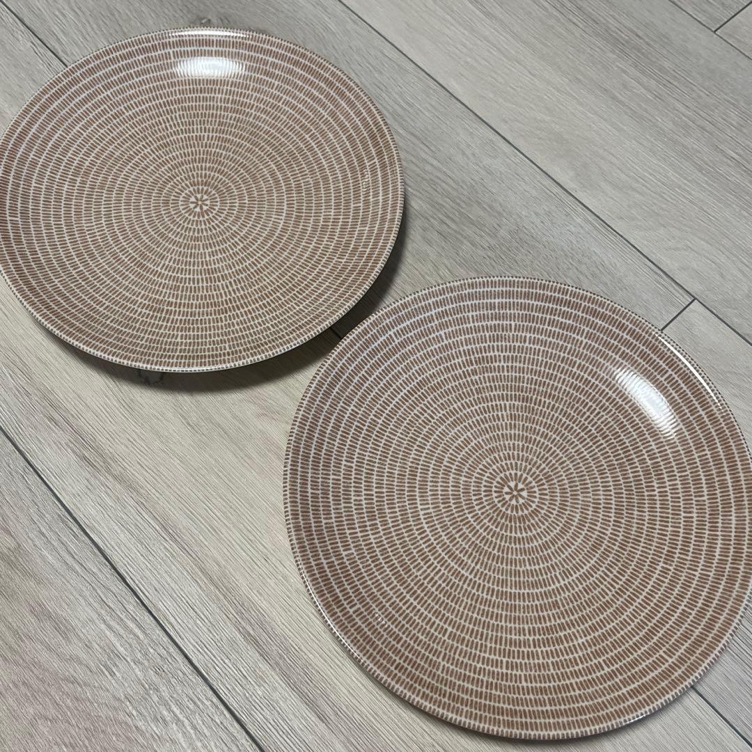 廃番色】アラビア 24h アベック プレート 20cm ブラウン 2枚セット