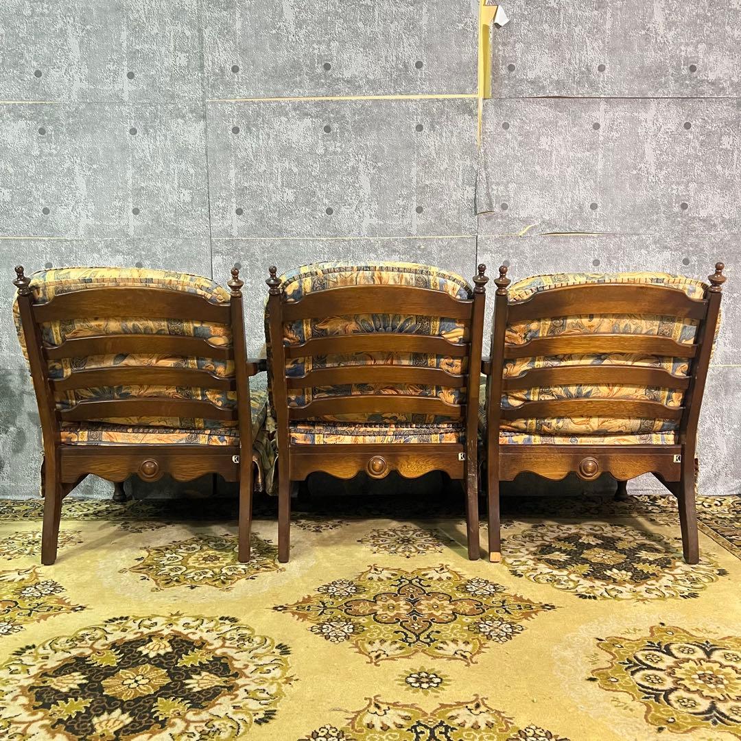 飛騨産業꧂キツツキマーク 3人掛けセパレートソファ&1人掛けアーム