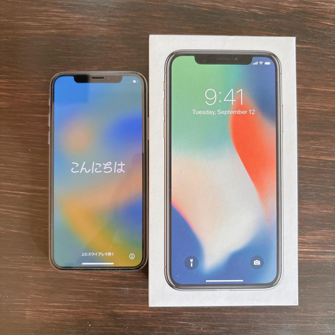 美品】Apple iPhone X 256GB☆シルバー 本体＋箱付き - メルカリ