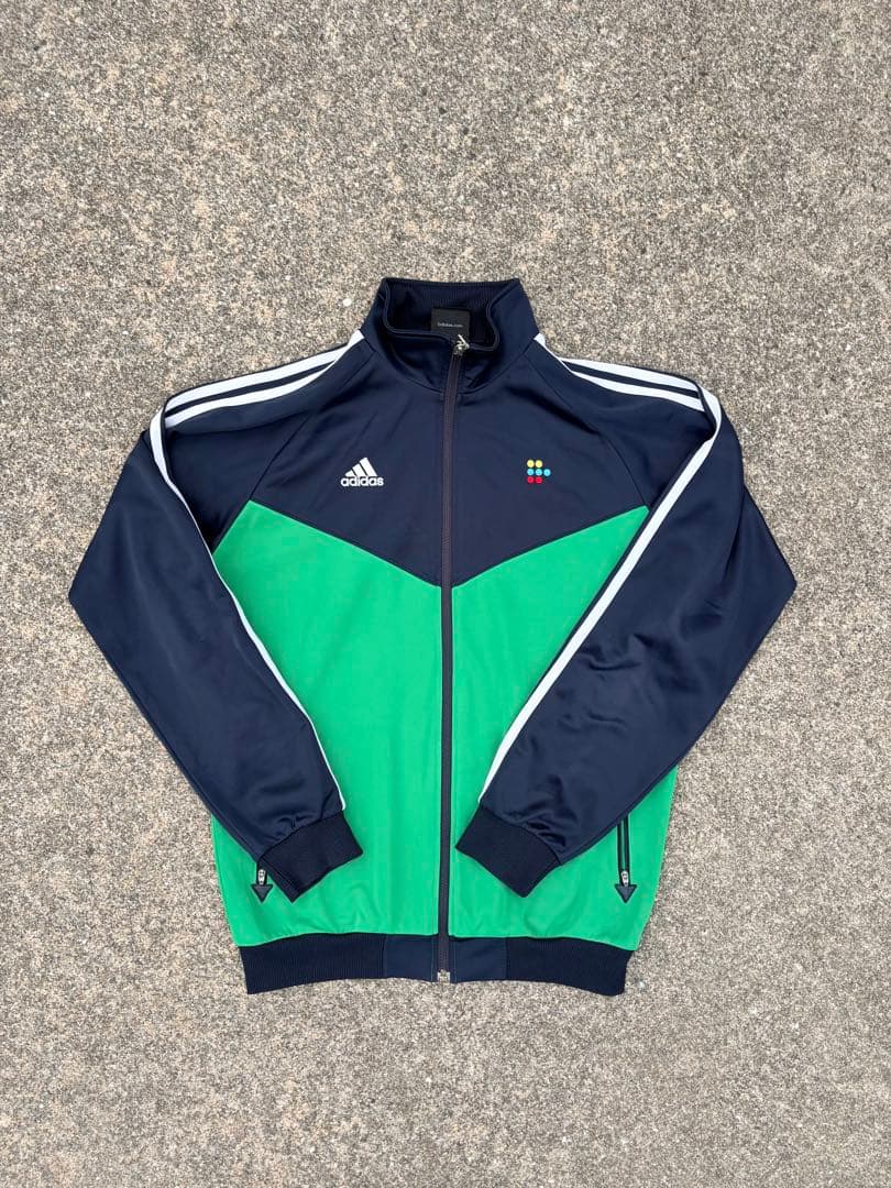 00s adidas ネイビー グリーン ジャージ - メルカリ