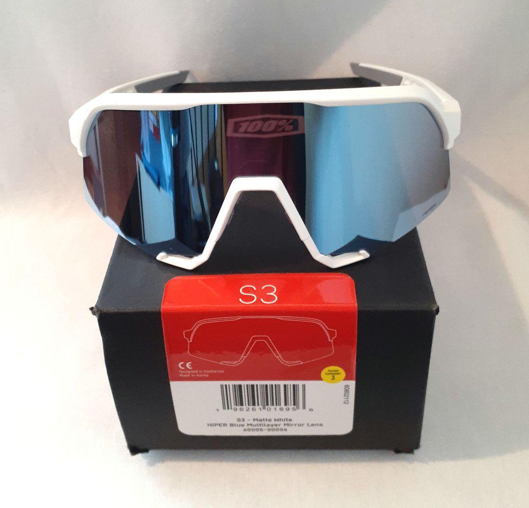 100% S3 ホワイト ブルー ワンハンドレッド サングラス 100% ワンハンドレッド サングラス S3 国内正規店限定モデル クリア