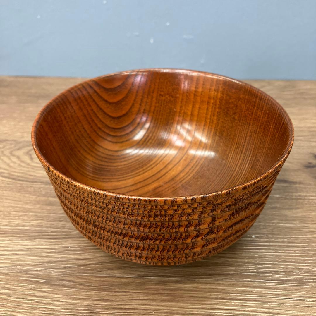 E-1 極美品 天然木 千筋挽き 汁椀 2客セット 箱付き 木製 食器 - メルカリ