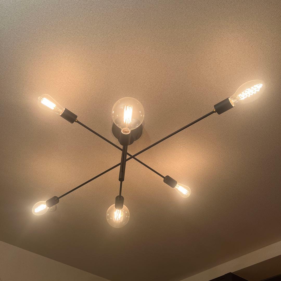 クロス型 6灯シーリングライト ブラック 6灯シーリングライト ブラック おしゃれ LED Astre｜デザイン照明のCROIX
