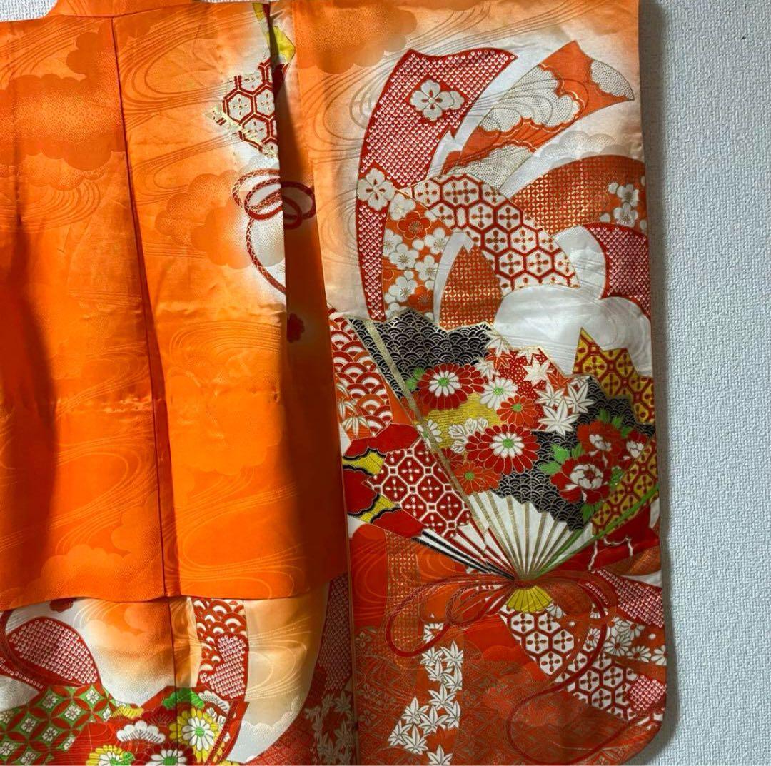 七五三 5歳 7歳 オレンジ 着物セット アンティーク - メルカリ