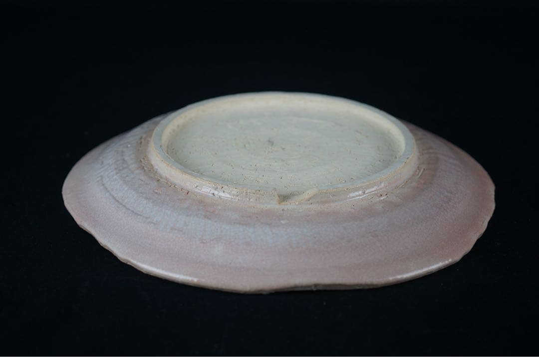 十二世 坂高麗左衛門 作 萩焼 陶彩景 双鶴図櫛目皿 共箱 共布 保証品