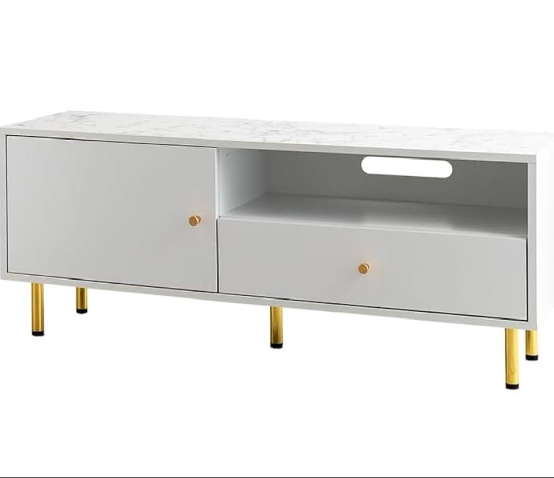 【2/21まで】大理石柄ホワイトテレビボード 120cm tac INTERIOR（タックインテリア） テレビ台 テレビボード 幅 120 cm