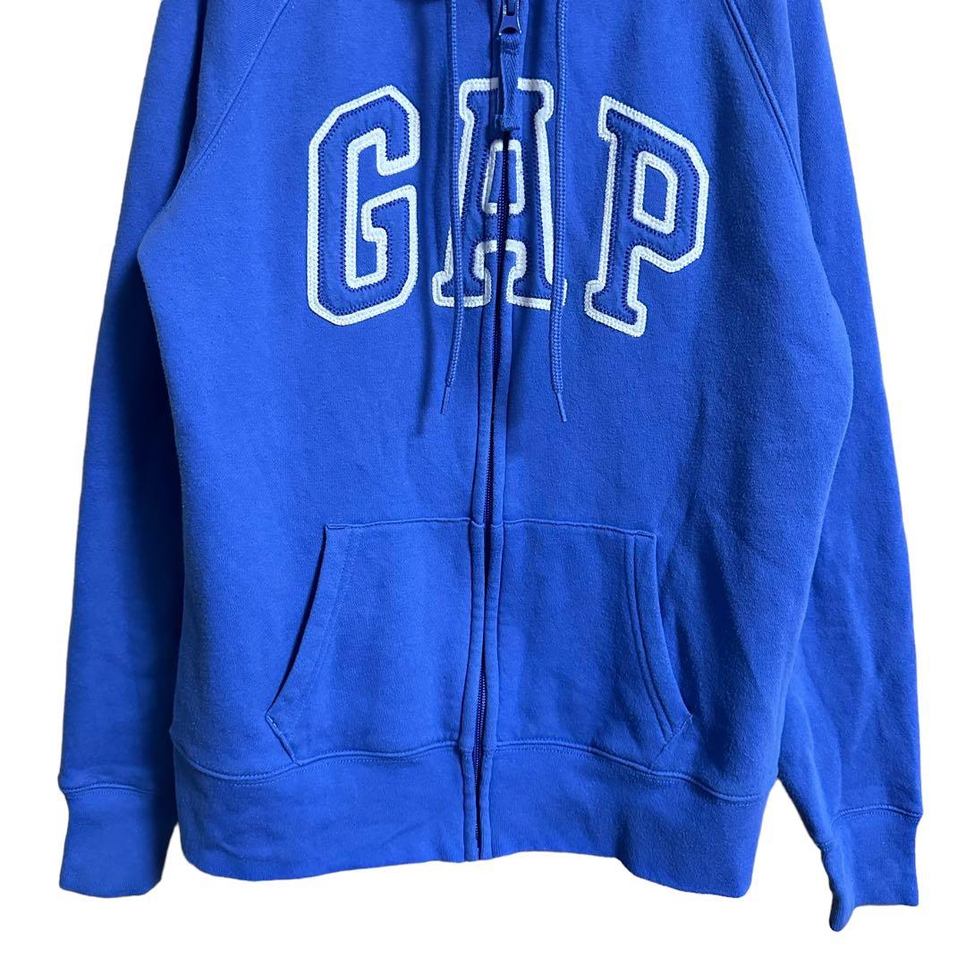 gap ギャップ トップス パーカー ジップアップ 裏起毛 ブルー XS