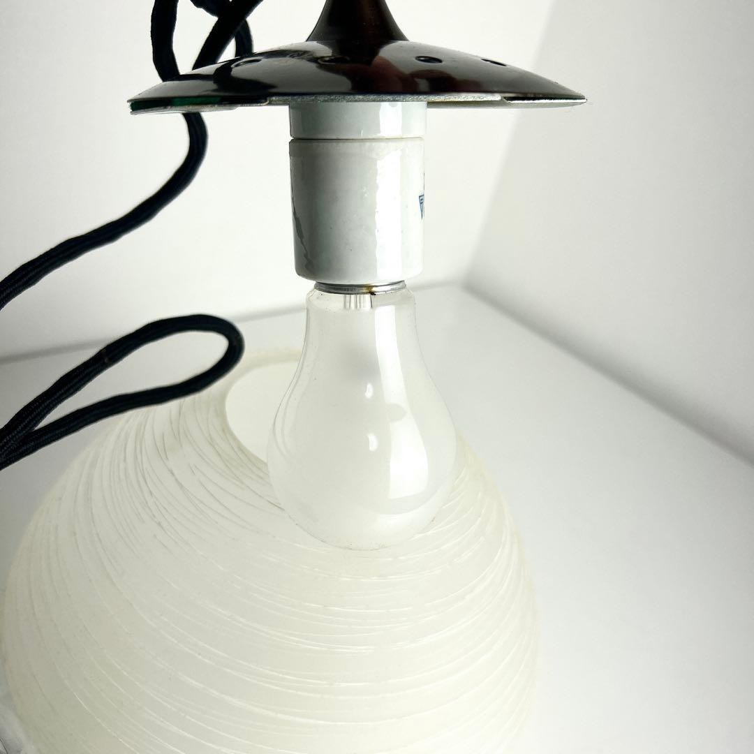 希少昭和レトロ✨未使用 保管品 山田照明 糸巻きガラス ペンダント
