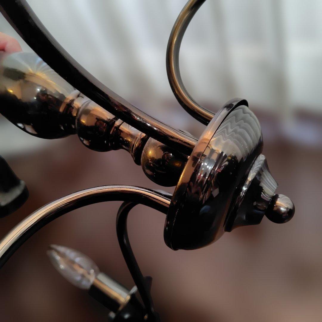 Francfranc フランフラン シンプル 5灯 シャンデリア 黒 メタル - メルカリ