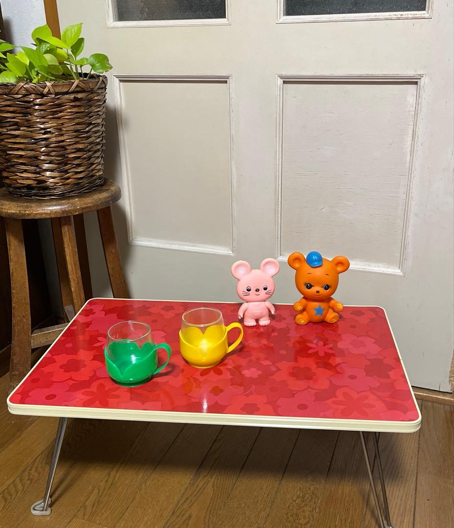 昭和レトロ レトロポップ ローテーブル ちゃぶ台 折りたたみテーブル