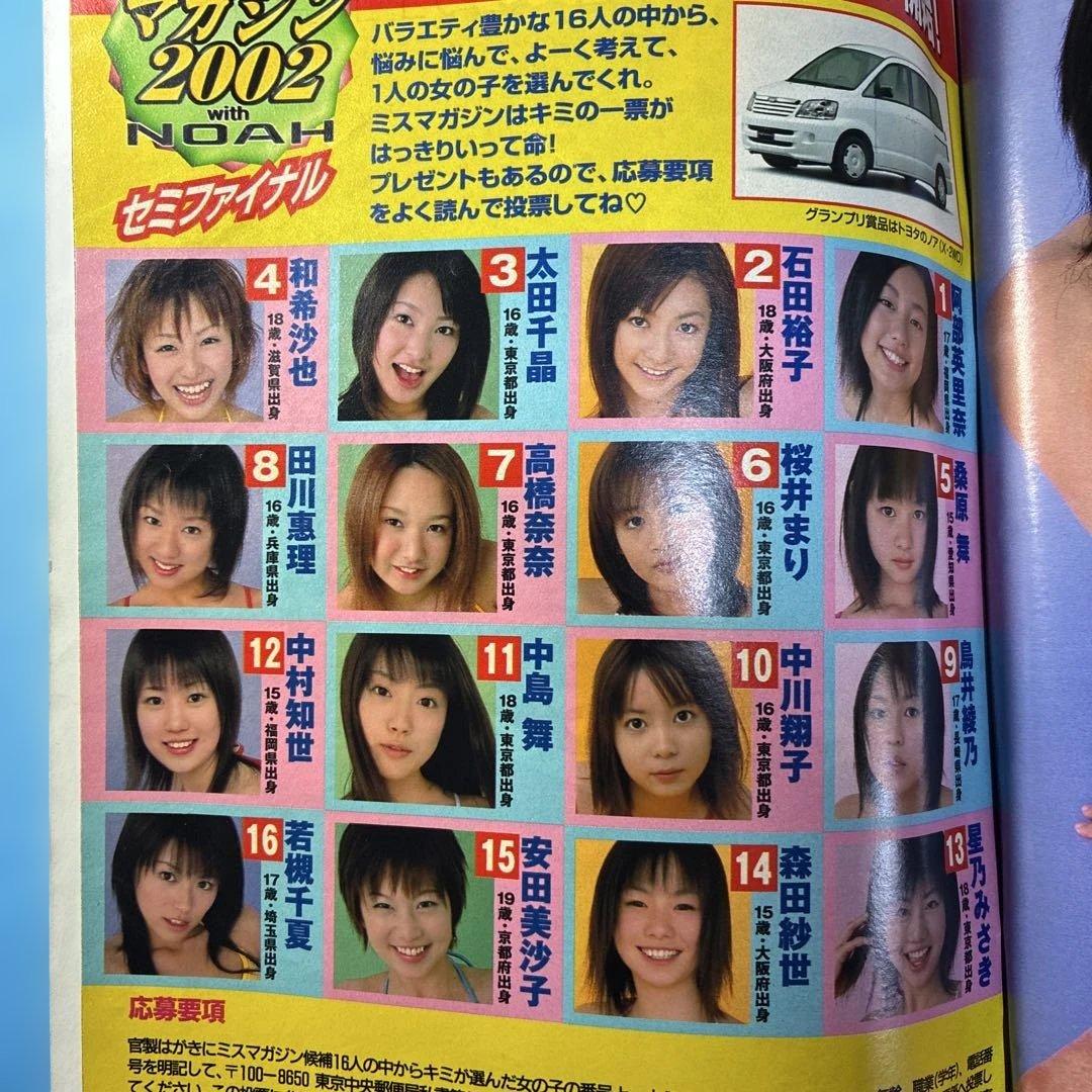 ヤングマガジン ミスマガジン2002 若槻千夏 中川翔子 安田美沙子 和希