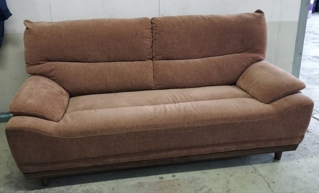 ブラウンファブリック2人掛けソファ【直接引き取りのみ】 ユアサプライムス.com｜73764 厚手ファブリックソファ 2P ミート BR 幅