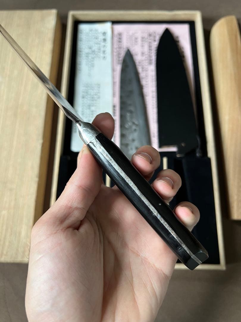 出刃包丁藤原照康ー杉本ー鍔屋-3本セット木鞘付き - メルカリ