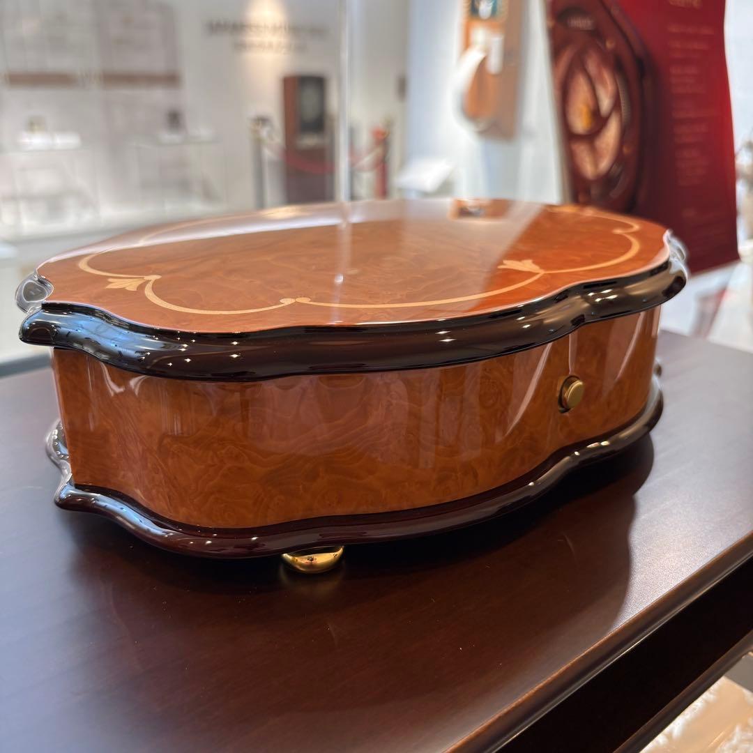 リュージュ72弁オルゴール 星に願いを リーフ型象篏細工Fleur de Lys