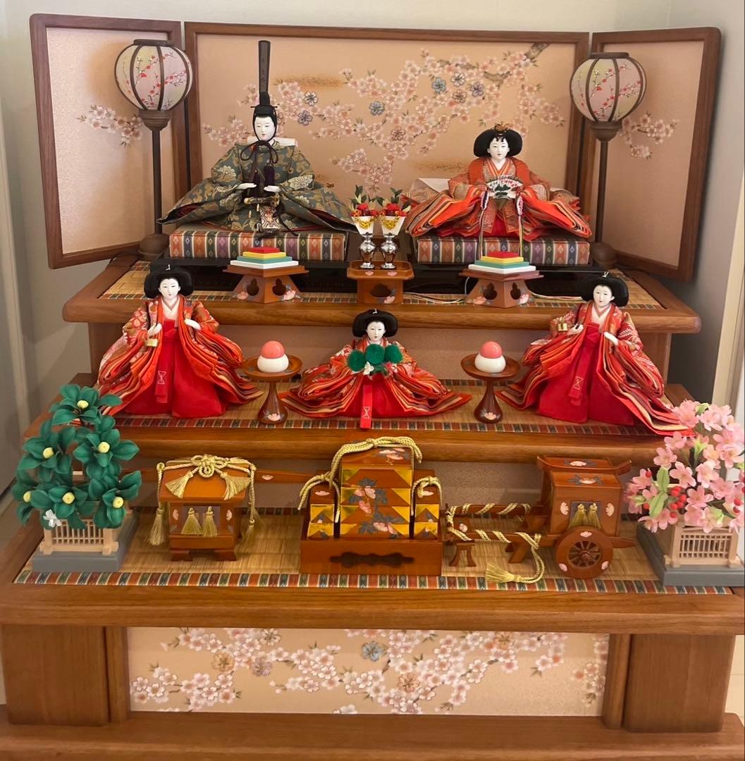 久宝堂　雛人形　3段　木目　段飾り　ひな人形　松屋町 人形と結納 久宝堂Yahoo!店 - 三段飾 雛人形｜Yahoo!ショッピング