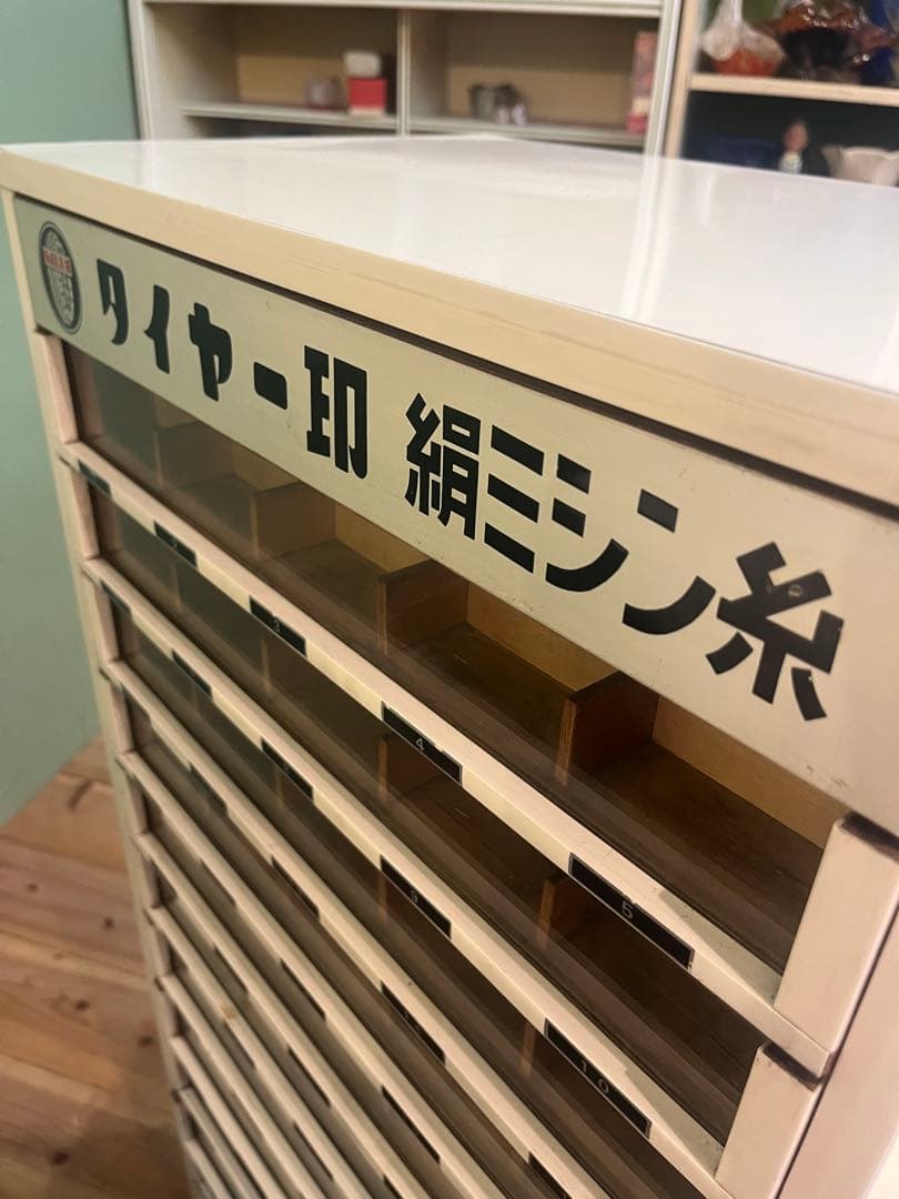 ミシン糸ケース 什器 収納棚 昭和レトロ インテリア アンティーク 棚