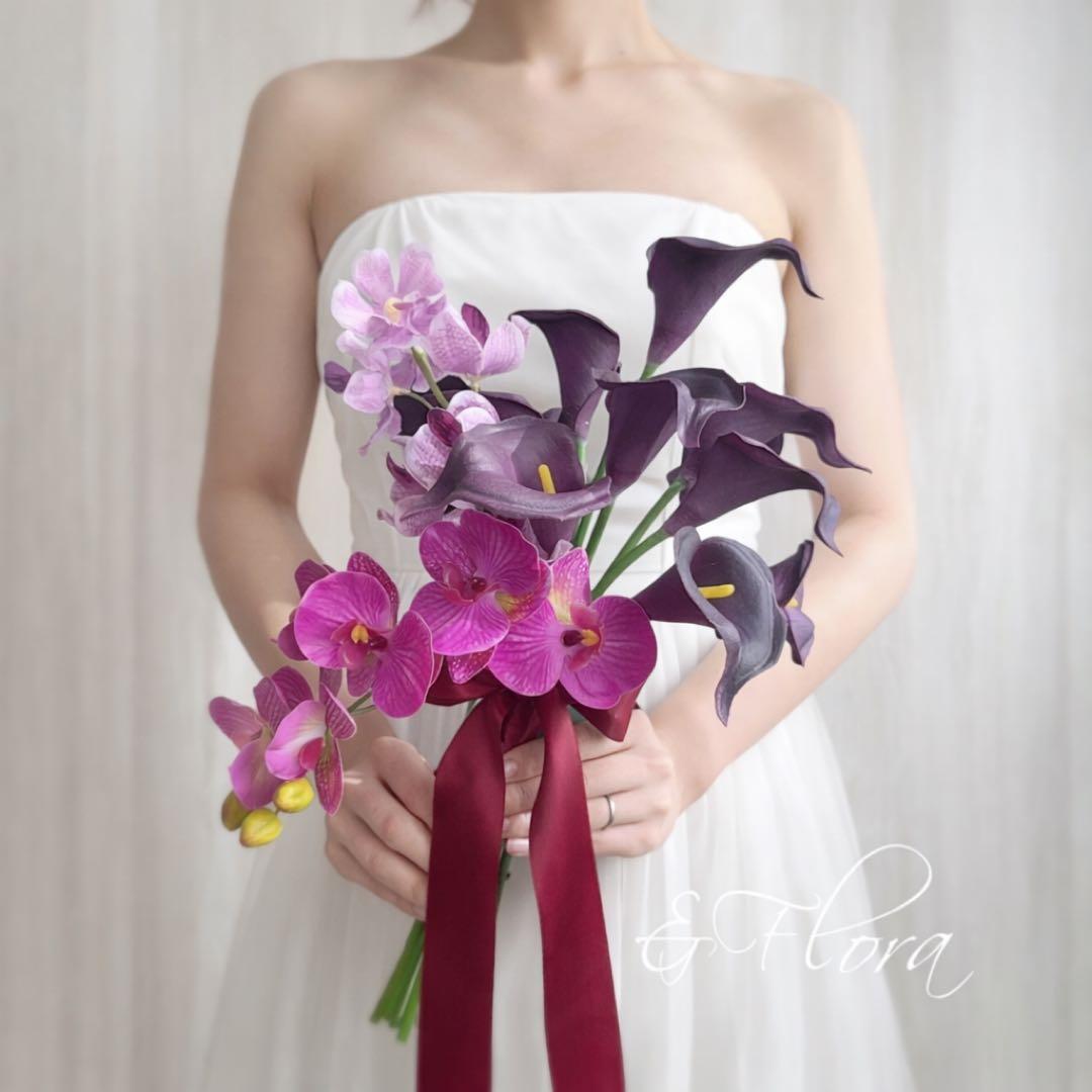 ブートニア付き】アーティフィシャルフラワー ウェディングブーケ