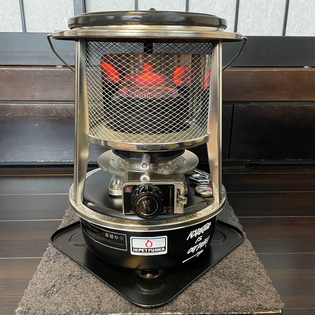 中古 フジカハイペット 石油ストーブ ブラック 反射板付き - メルカリ