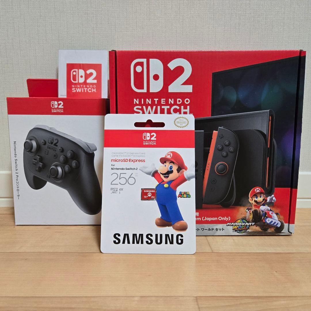 保証書】Nintendo Switch2 マリカ版+microSD+プロコン2 - メルカリ