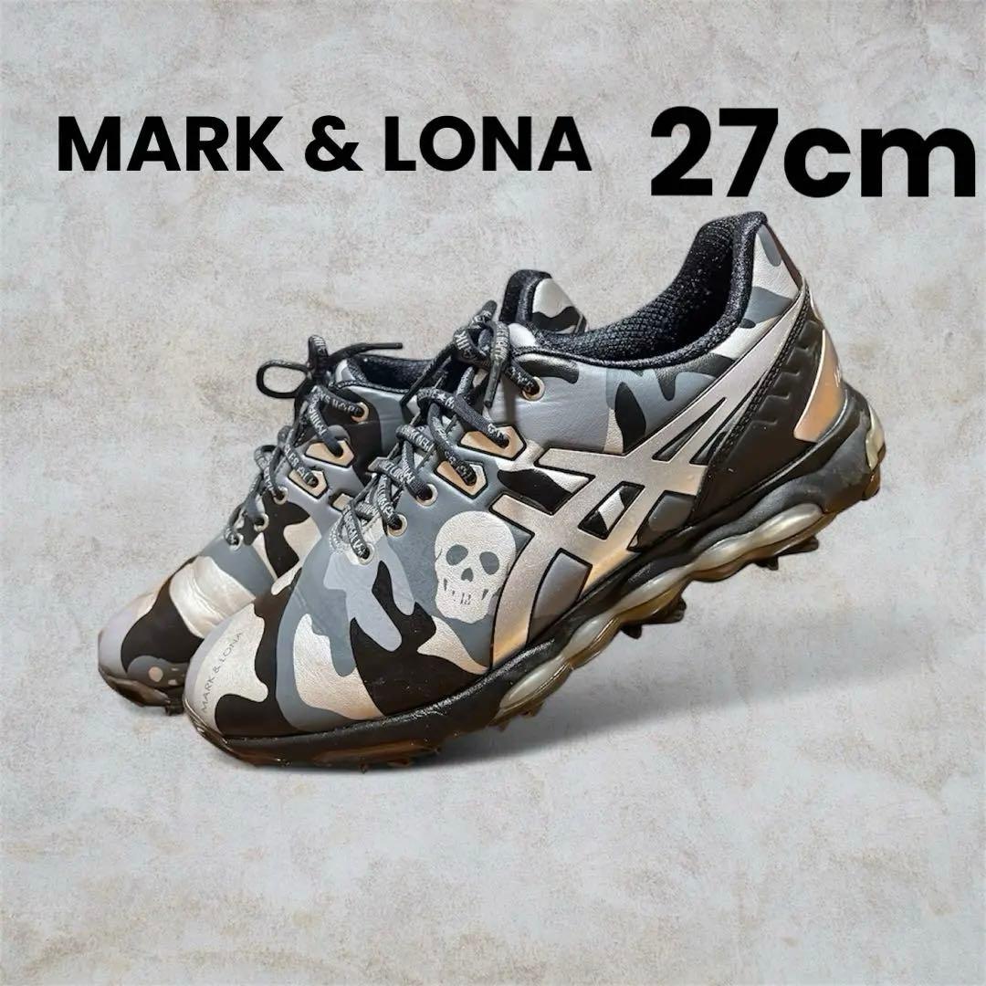 MARK & LONA カモフラージュ ゴルフシューズ　アシックスコラボ27cm マーク & ロナとアシックスのコラボゴルフシューズは、スカルカモ