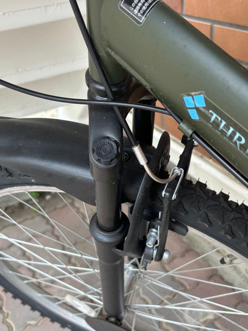 武蔵小杉ー綱島駅間引き取り価格) 折りたたみ自転車 オリーブグリーン