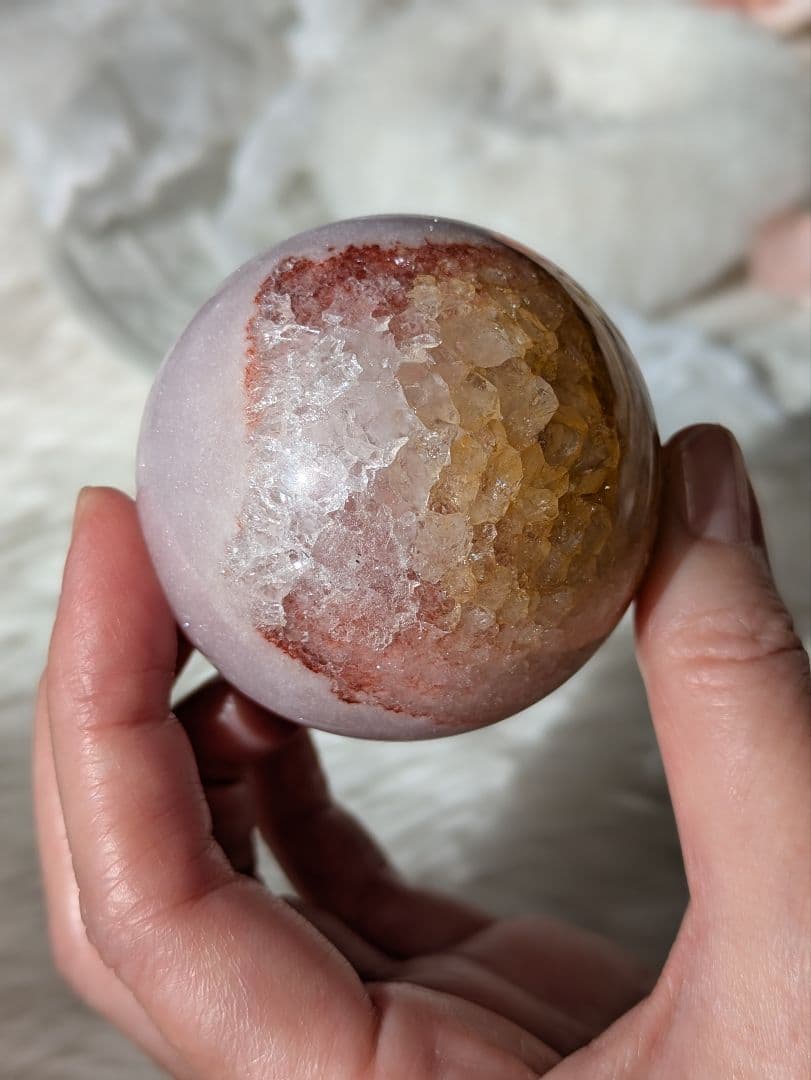 ♡ピンクアメジスト✕シトリン♡ スフィア レア品 赤 - メルカリ