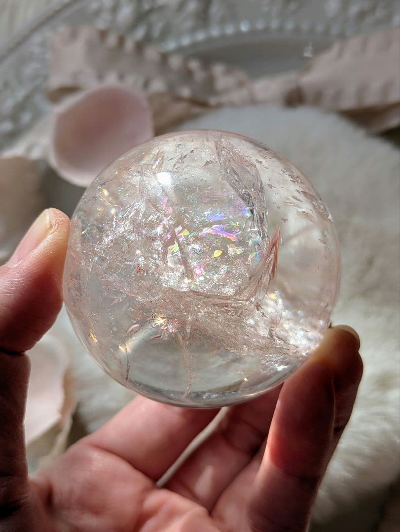 ♡ピンクアゼツライト（通称） ピンククリアクォーツ スフィア 堆積層