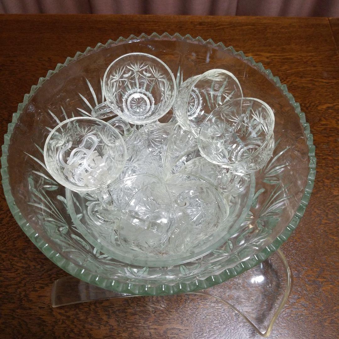 昭和レトロ フルーツポンチ用ガラスボウルセット - メルカリ