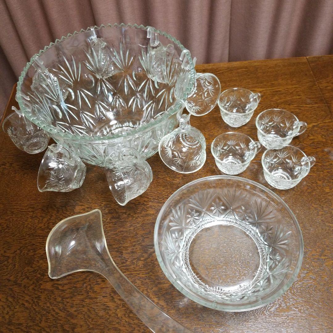 昭和レトロ フルーツポンチ用ガラスボウルセット - メルカリ