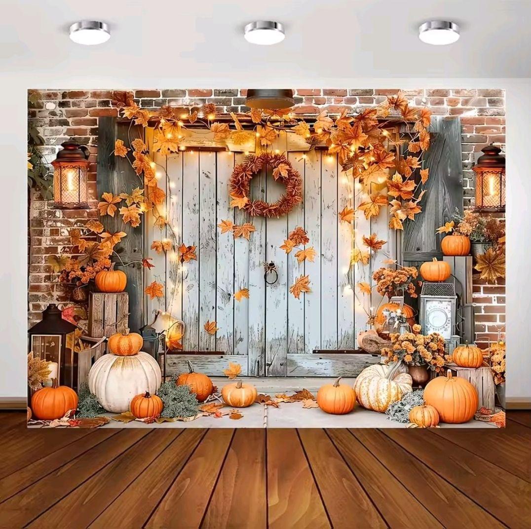 タペストリー背景布ハロウィンフォトブースかぼちゃ秋ペット撮影