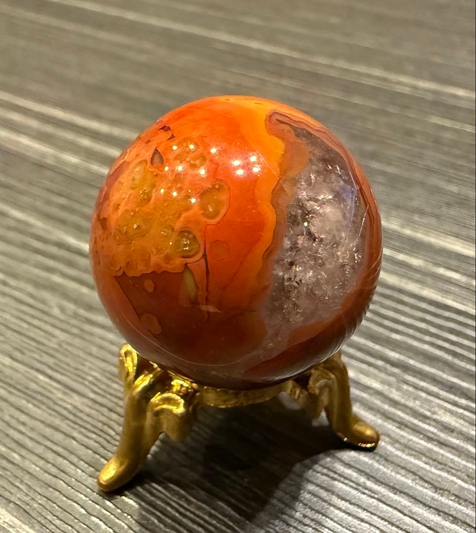 希少♡ 激レア 戦国紅瑪瑙 スフィア 丸玉 ① 瑪瑙 天然石 天然アゲート/戦国紅瑪瑙原石・丸玉