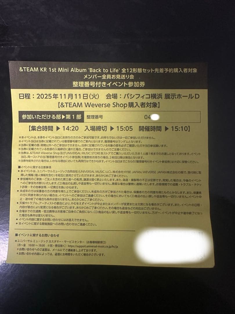 &TEAM Back to Life お見送り会参加券 第1部 - メルカリ