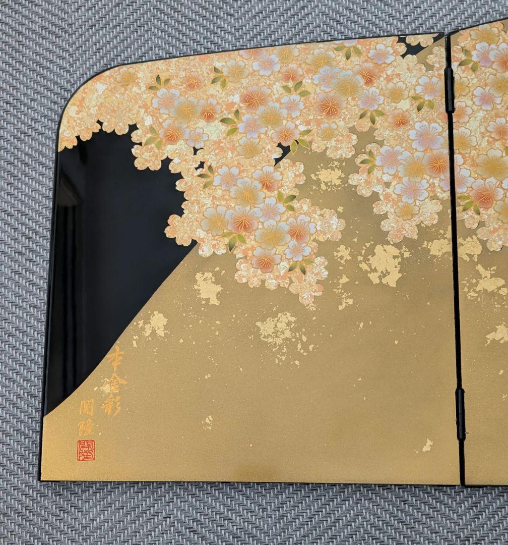 雛飾り】本金彩 関隆 漆塗り 屏風 桜模様 秀月 - メルカリ