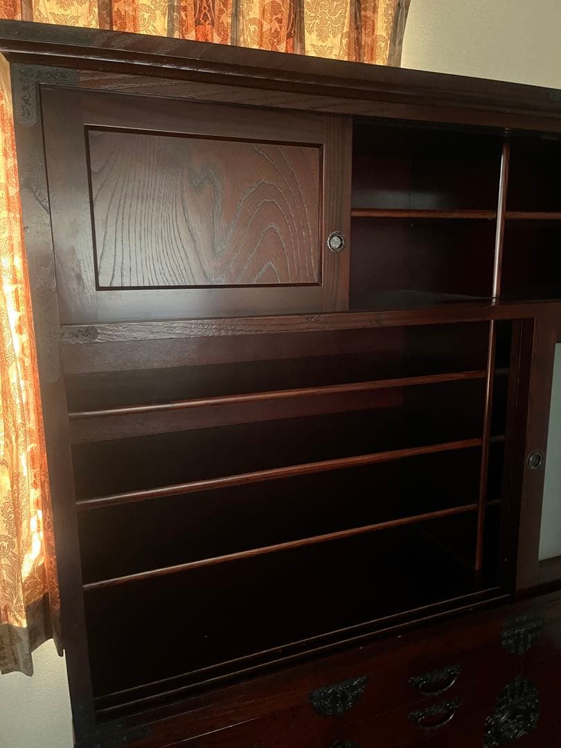 筑後民芸 民芸家具 時代箪笥 茶箪笥 欅 格子 民芸家具 - メルカリ