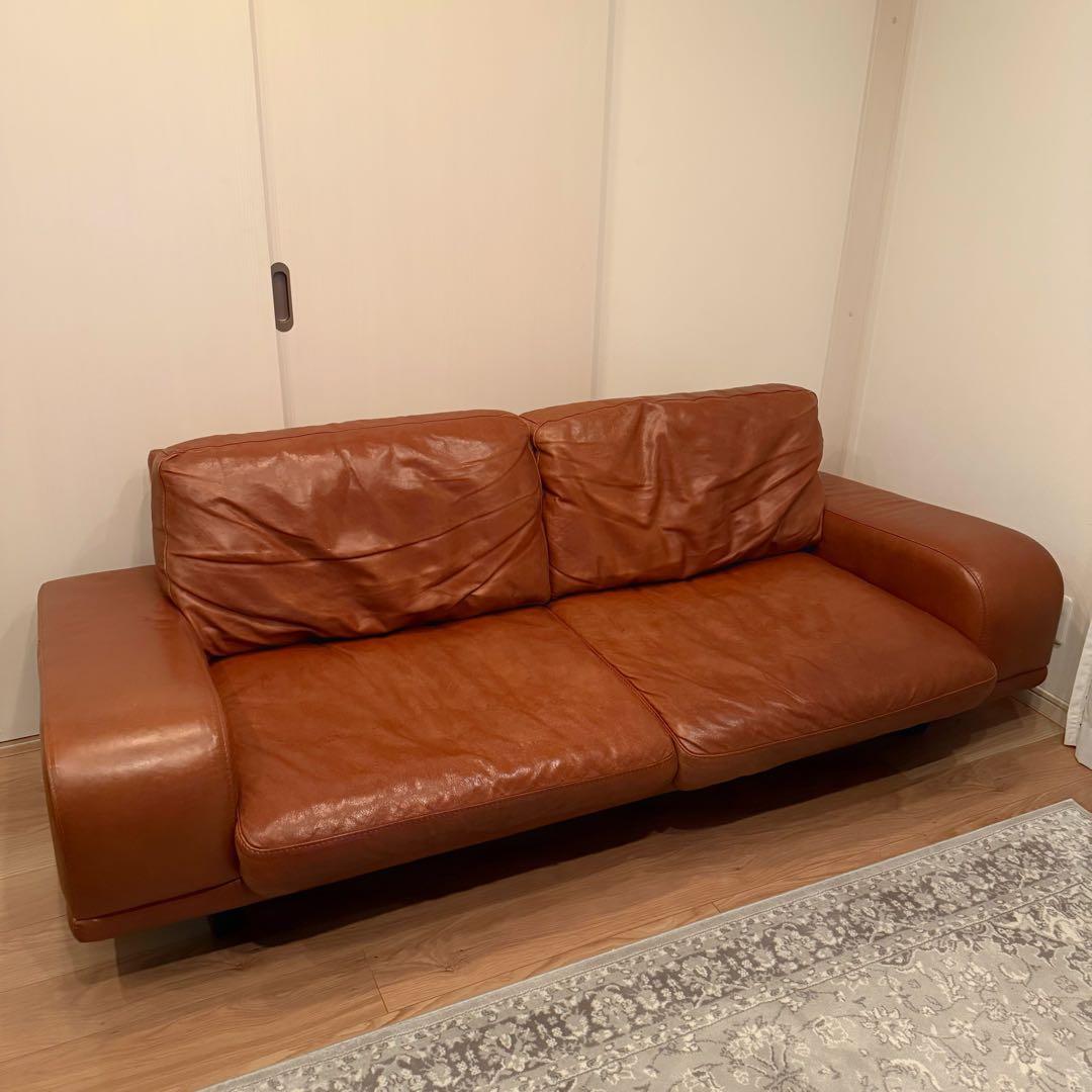 ACTUS アクタス five by five 3人掛 レザー ソファ ロンバケ - メルカリ
