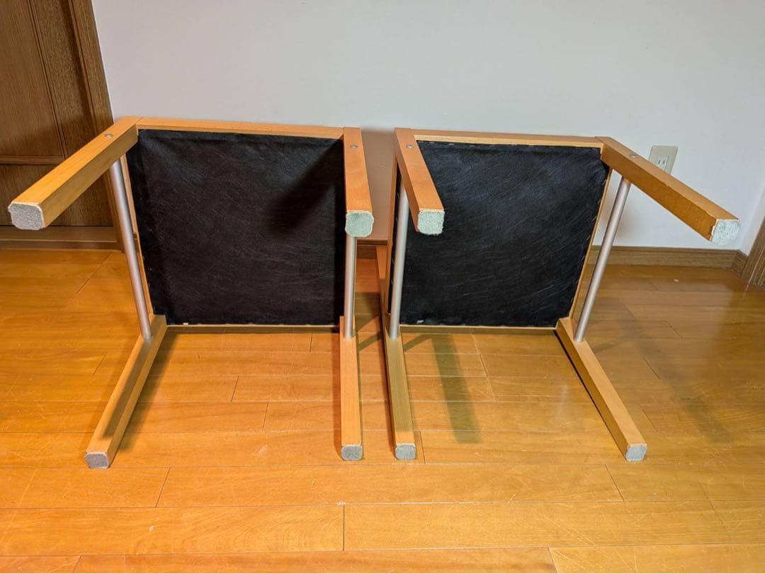 □送料込□無印 ダイニングチェア ブナ材 木製イス 廃盤品 2脚セット