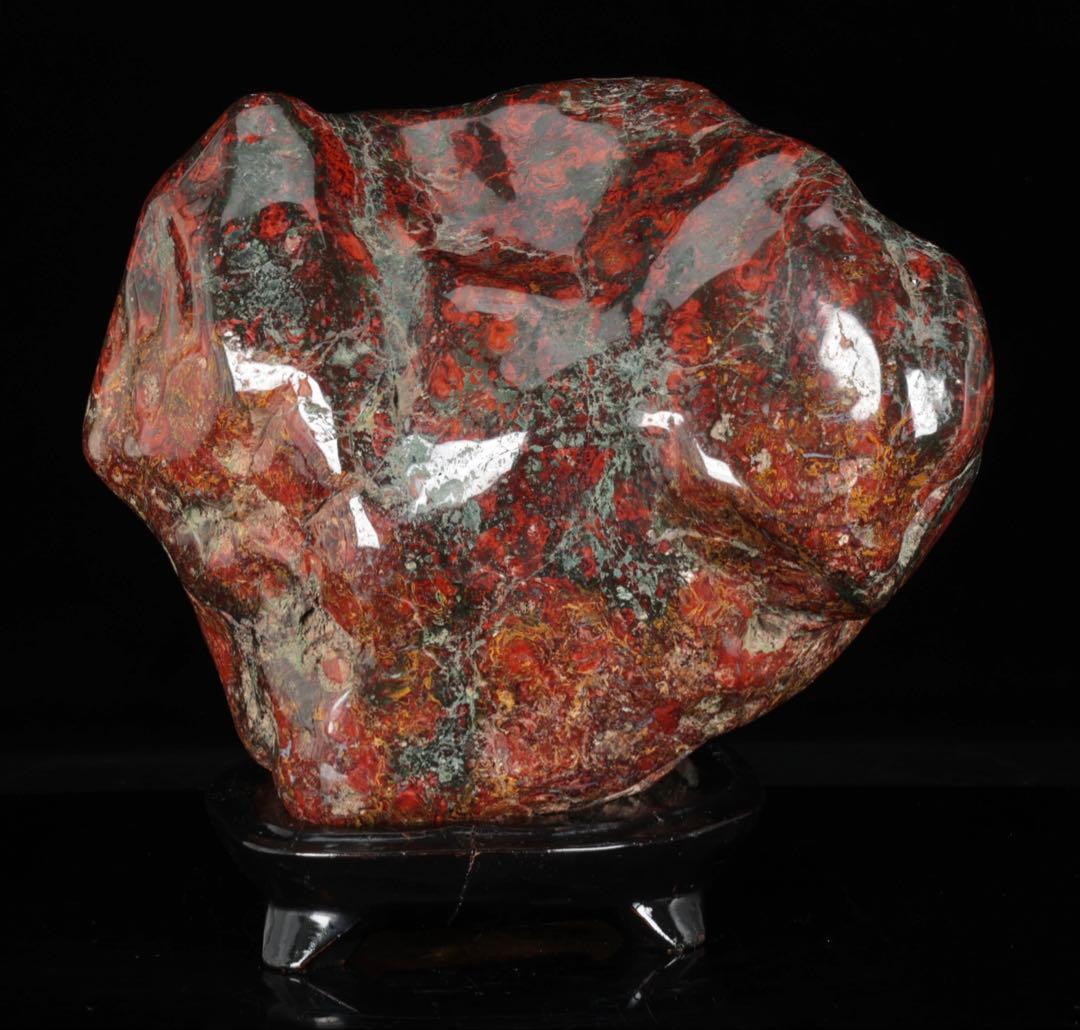 五色石 水石 赤石原石 鑑賞石 天然石 自然石 飾石 美石 台座付 20.6kg