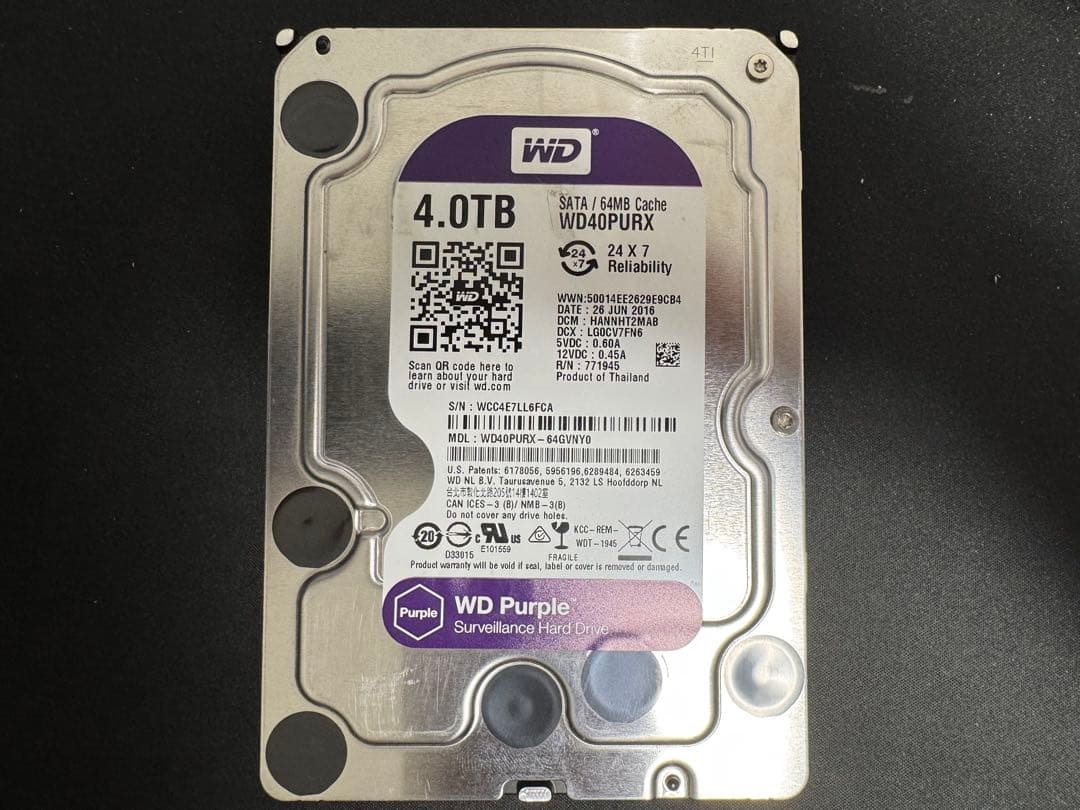 ジャンク】WD Purple WD40PURX 4TB HDD - メルカリ