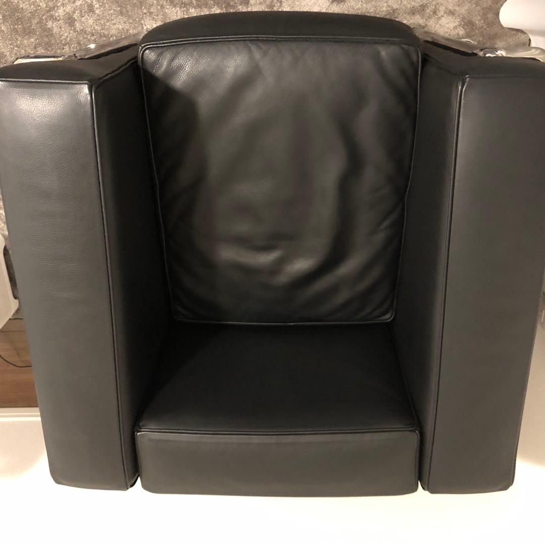 美品 LC2 黒レザー クロームフレーム カッシーナ正規品 ルコルビジエ