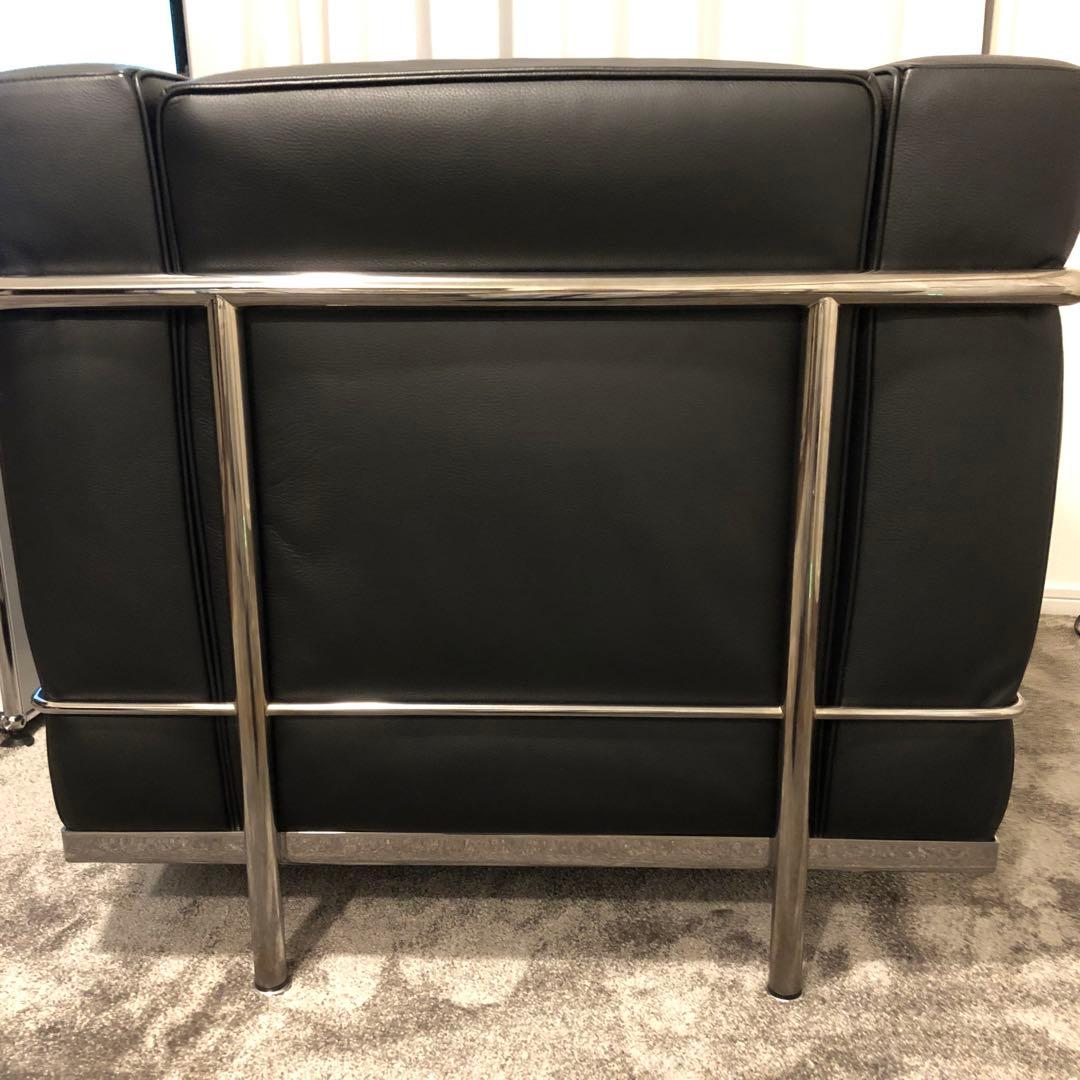 美品 LC2 黒レザー クロームフレーム カッシーナ正規品 ルコルビジエ