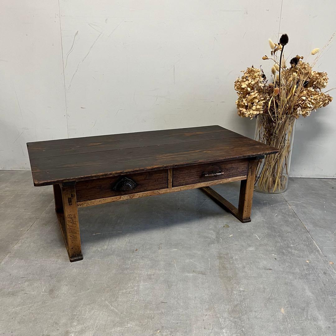 アンティーク 文机 ローテーブル テレビ台 無垢材 昭和レトロ - メルカリ